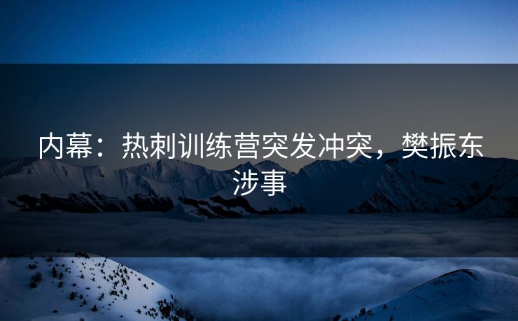 内幕：热刺训练营突发冲突，樊振东涉事