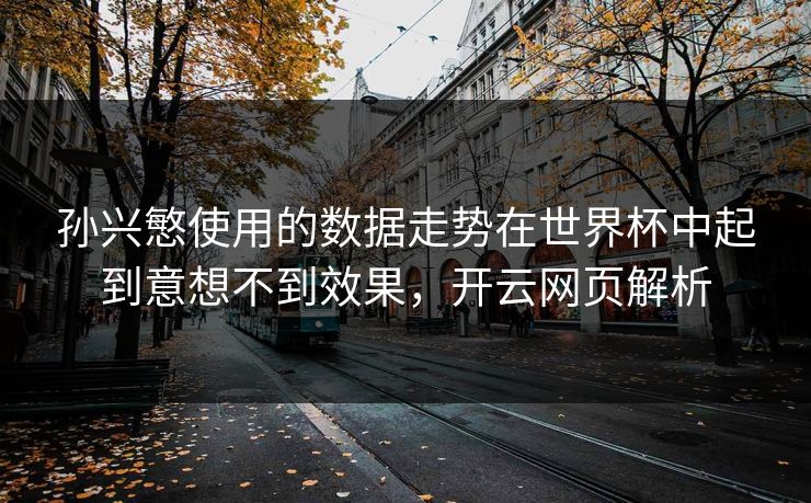 孙兴慜使用的数据走势在世界杯中起到意想不到效果，开云网页解析